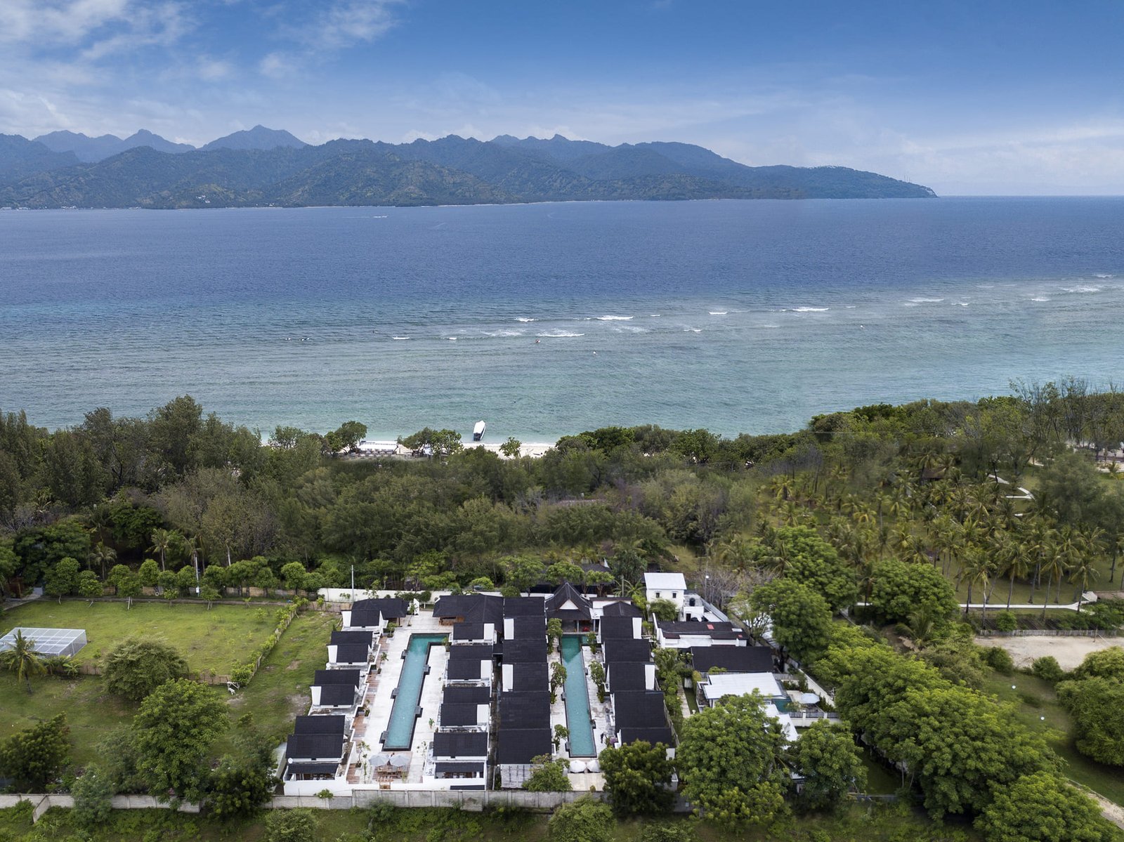Aerial view of Ponte Villas, Gili Trawangan